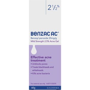 Benzac AC Moderate Strength 2.5% Acne Gel