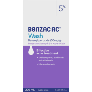 Benzac AC Moderate Strength 5% Acne Wash